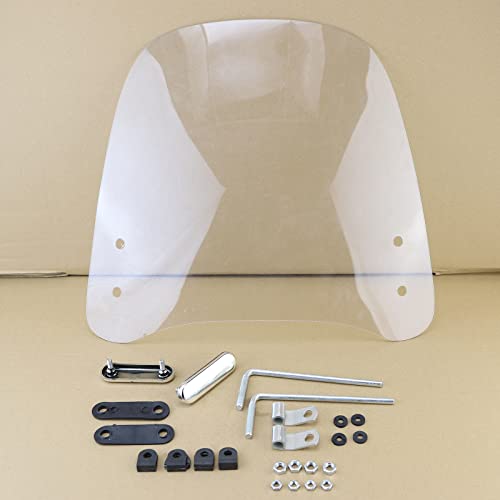 Minho Universal Motorcycle Windshields 16.5"x17.2" Windscreen Wind Splitter Wind Deflector Fit for Chinese Scooter Mopeds Jonway Taotao JMstars Tank - Image 2