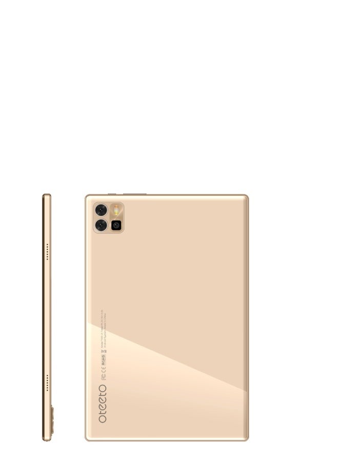 Oteeto - Oteeto Tab 12 Pro 5G Android Tablet With 10.1 Inch Display 8GB RAM 512 GB ROM 6000 mAh Battery and Wireless Keyboard (Gold) - Image 1