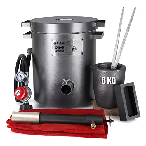 TOAUTO 6KG Upgraded Propane Melting Furnace TMF6000B-V3 Gas Kiln Kit 1300°C /2372°F for Scrap Metal Recycle Gold Silver Copper Aluminum Melting Refining Smelting - Image 1