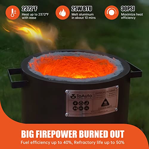 TOAUTO 6KG Upgraded Propane Melting Furnace TMF6000B-V3 Gas Kiln Kit 1300°C /2372°F for Scrap Metal Recycle Gold Silver Copper Aluminum Melting Refining Smelting - Image 5