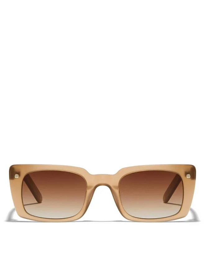 30 سندايز نظارة شمسية نسائية بنية من واتش - إطار أسيتات - عدسة بنية - إطار بيج - حافة كاملة