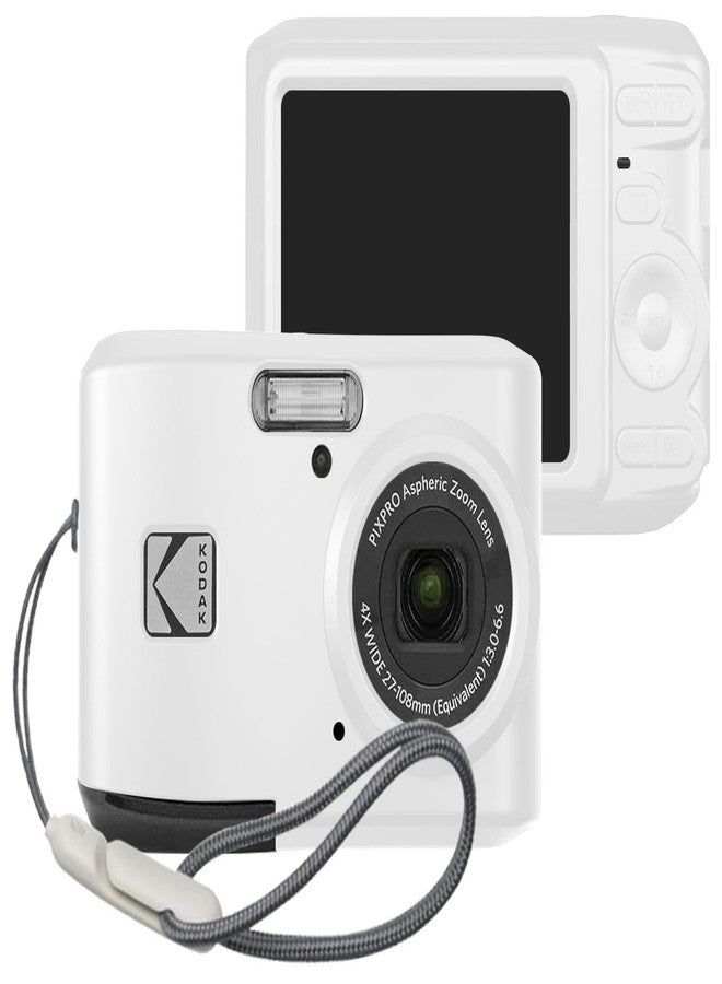 Tedubax Silicone Case for KODAK PIXPRO FZ45 with Lanyard KODAK PIXPRO FZ45 case- White - Image 1