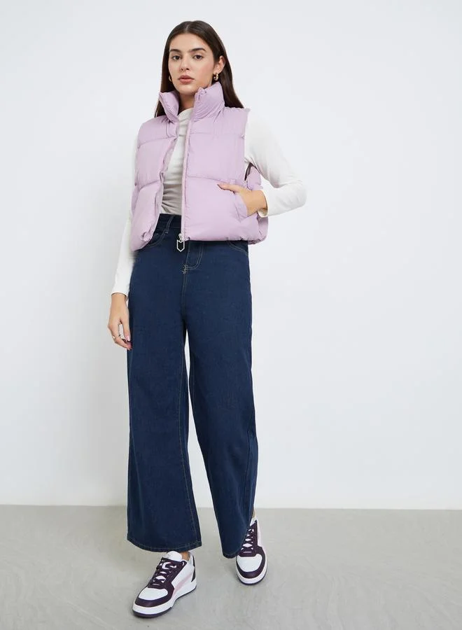 ستايلي جاكيت قصير مبطن بقصة عادية