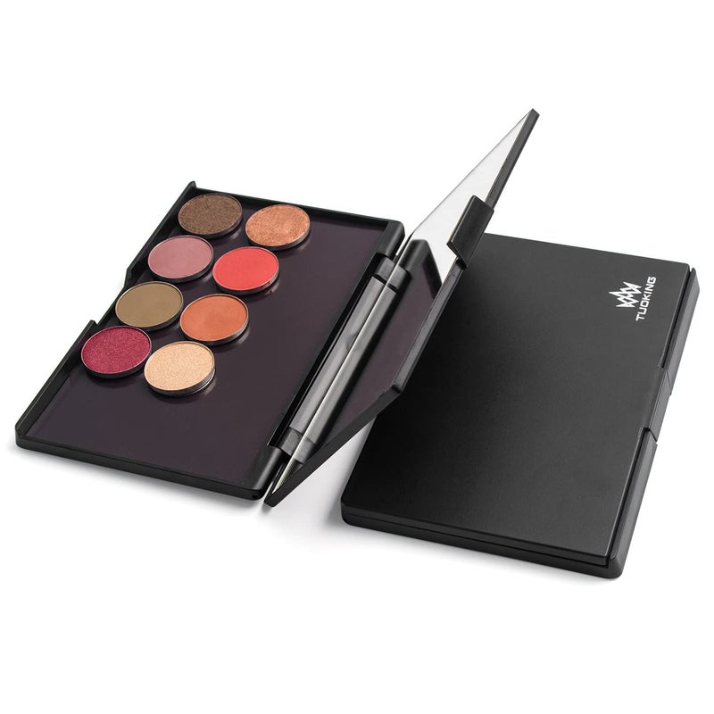 TUOKING Makeup Magnetic Palette with Mirror and 20Pcs Metal Stickers Empty Storage Palette for Eyeshadow Powder Highlighter, Black - Image 5