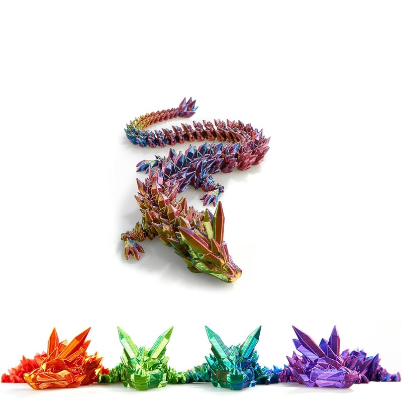 NYENEIL 2pcs 3D Printed Dragon Egg  Multi Color Articulated Dragon Egg  Home Office Decor Executive Desk Toys (Cyan Blue Green) - Image 3