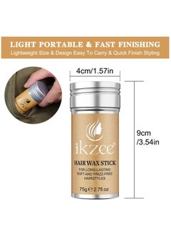 IKZEE Hair Wax Stick 75g for Better Hair Texture & Luster Hair Styling Wax Small Broken Hair Finishing Cream Edge Control Slick Stick Hair Pomade Stick for Men and Women  - Image 3