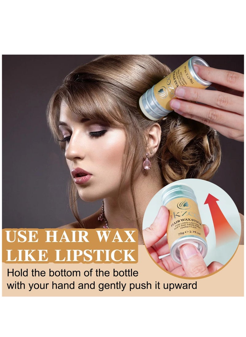 IKZEE Hair Wax Stick 75g for Better Hair Texture & Luster Hair Styling Wax Small Broken Hair Finishing Cream Edge Control Slick Stick Hair Pomade Stick for Men and Women  - Image 4