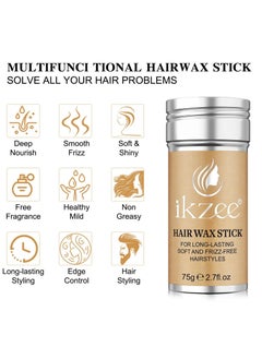IKZEE Hair Wax Stick 75g for Better Hair Texture & Luster Hair Styling Wax Small Broken Hair Finishing Cream Edge Control Slick Stick Hair Pomade Stick for Men and Women  - Image 5