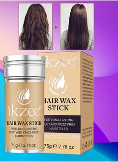 IKZEE Hair Wax Stick 75g for Better Hair Texture & Luster Hair Styling Wax Small Broken Hair Finishing Cream Edge Control Slick Stick Hair Pomade Stick for Men and Women  - Image 1
