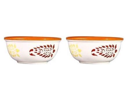 Caffeine Ceramic Handmade Brown boota Dessert Bowl Set of 4 - Image 2