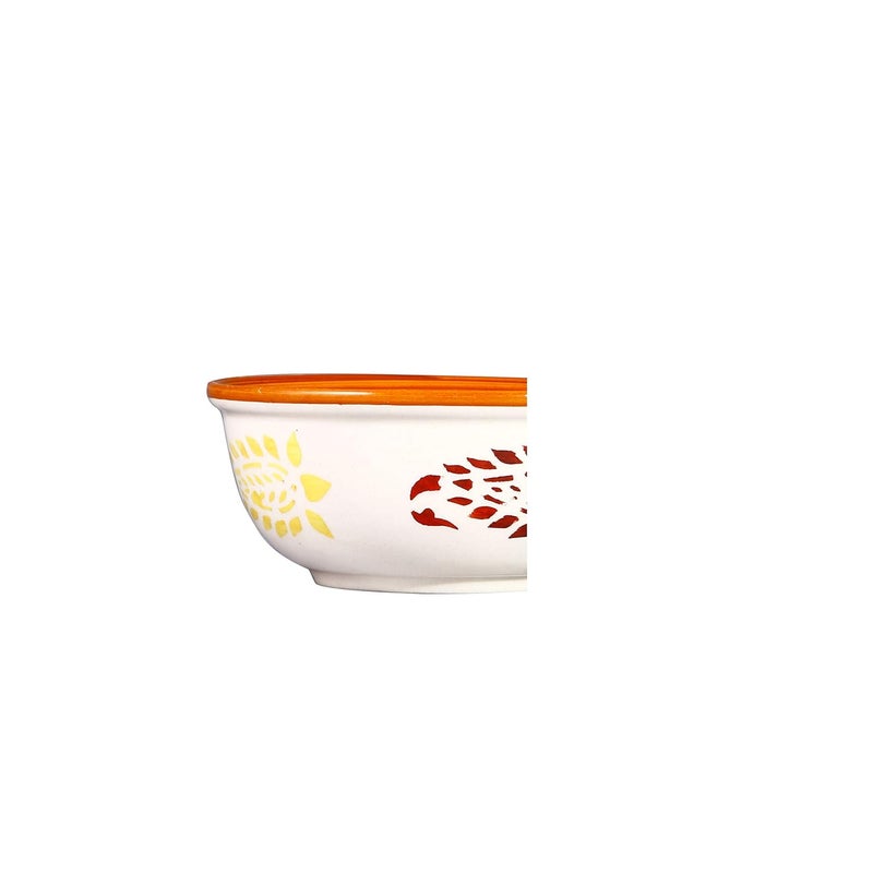 Caffeine Ceramic Handmade Brown boota Dessert Bowl Set of 4 - Image 4