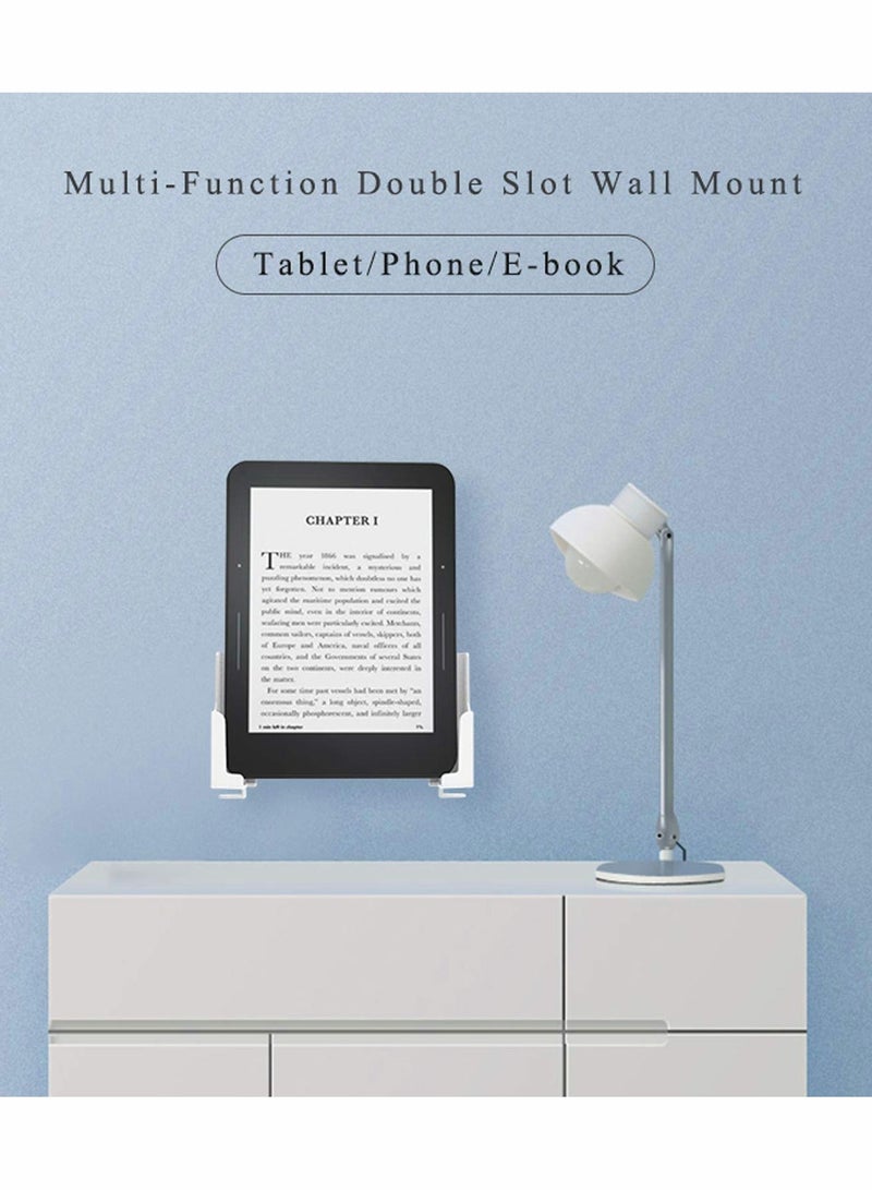 Wall Mount Holder, Wall Mount Universal Dock for Tablet or Phone, Damage-Free Compatible with ipad iPhone/ Tablet/ Kindle /e-Book/ Fixed by 3M Adhesive or Screws - Image 2