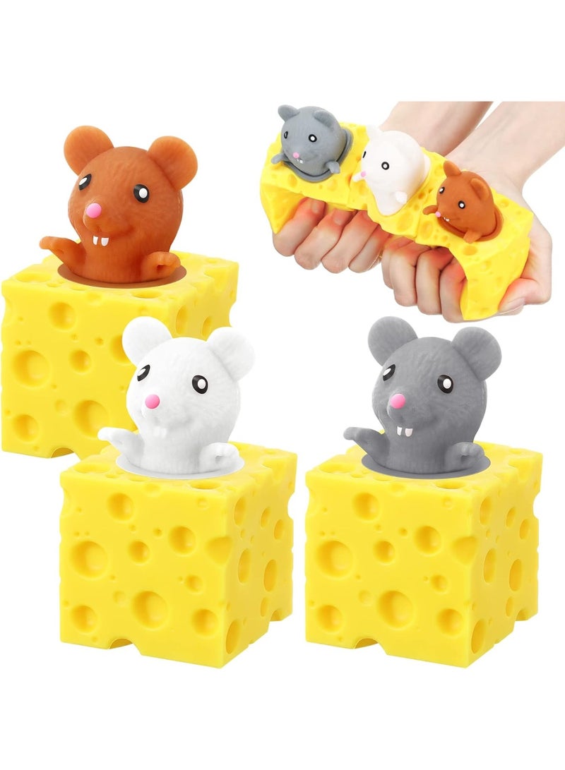 Bukela 3-Piece Mouse in Cheese Stress Ball,Sensory Toy,Anxiety Relief,Party Favors,Birthday Gifts - Image 1