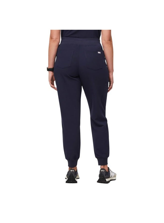 FIGS بنطلون زامورا عالي الخصر بأسلوب الجوجر للنساء - مقاس ضيق، 6 جيوب، حزام يوغا عالي الخصر، لون كحلي، S - Image 5