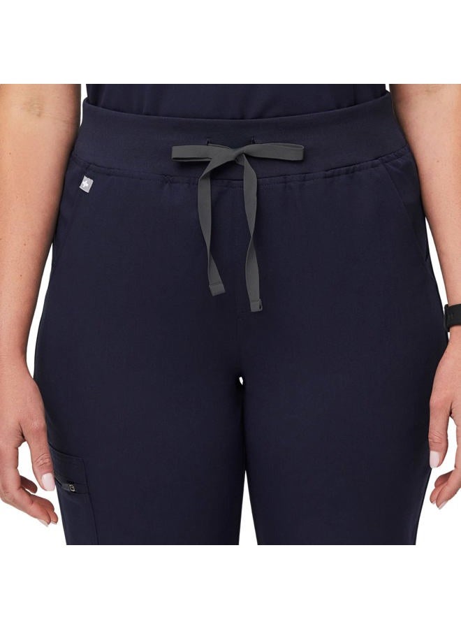 FIGS بنطلون زامورا عالي الخصر بأسلوب الجوجر للنساء - مقاس ضيق، 6 جيوب، حزام يوغا عالي الخصر، لون كحلي، S - Image 2