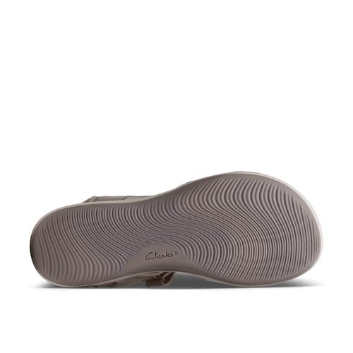 Clarks Women's Mira Bay Flat Sandal, Stone Textile, 8 - Image 4