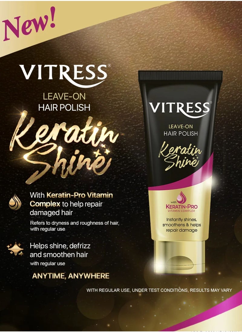 VITRESS - Hair Polish Leave-On Keratin Shine with Keratin-Pro Vitamin Complex for damage repair 100ml - Image 1