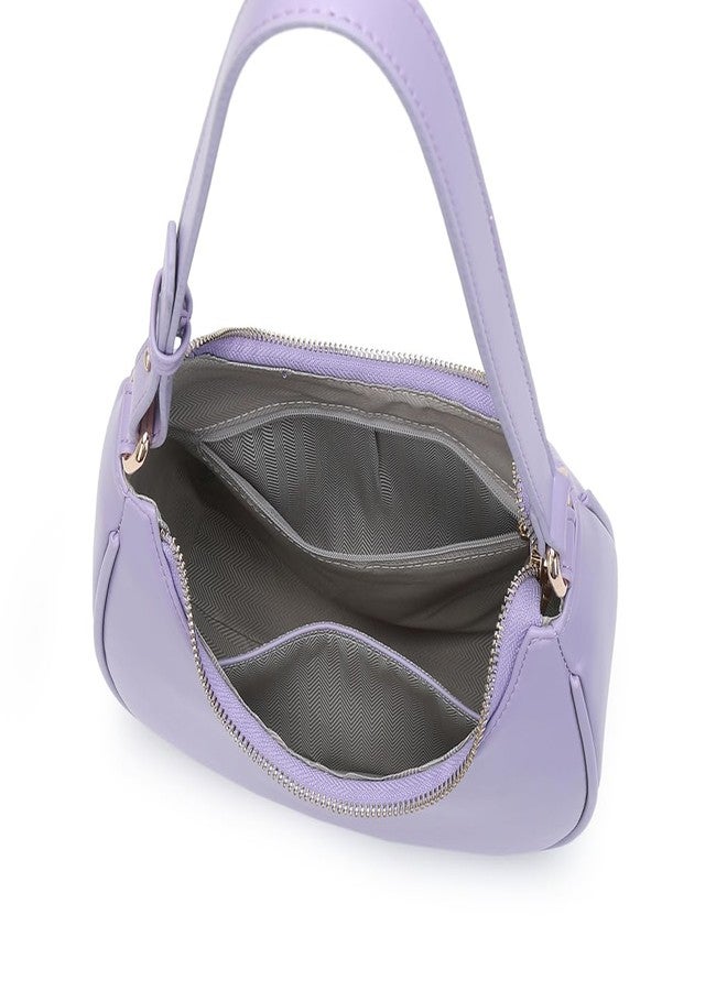 WSRYDJDL Crescent Shoulder Bags for Women Cute Hobo Tote Handbag Under the Arm Purses Mini Clutch Purse with Zipper Closure (Purple) - Image 5