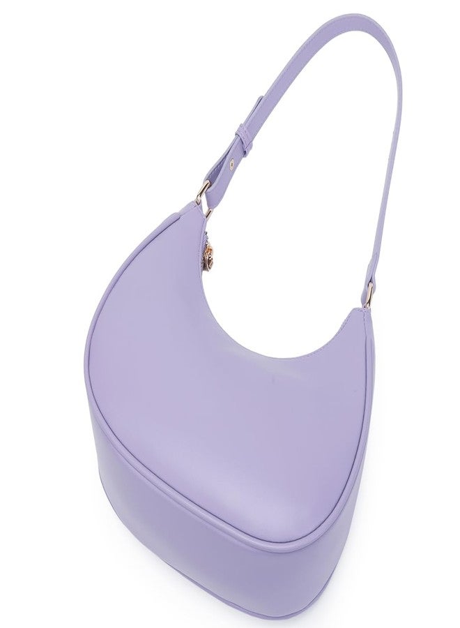 WSRYDJDL Crescent Shoulder Bags for Women Cute Hobo Tote Handbag Under the Arm Purses Mini Clutch Purse with Zipper Closure (Purple) - Image 4