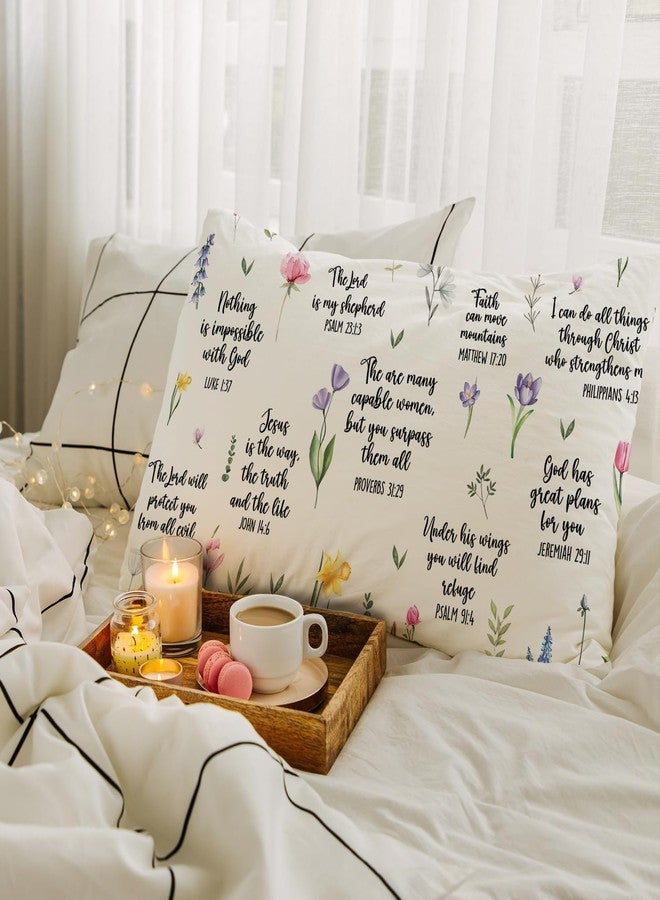 JINYO Bible Verse Pillow Covers 12x20 inch, Christian Gifts for Women Men, Christian Room Decor, Christian Pillow, Bible Verse Decor, Bible Pillow Cover, Bible Gifts for Women Men - Image 2