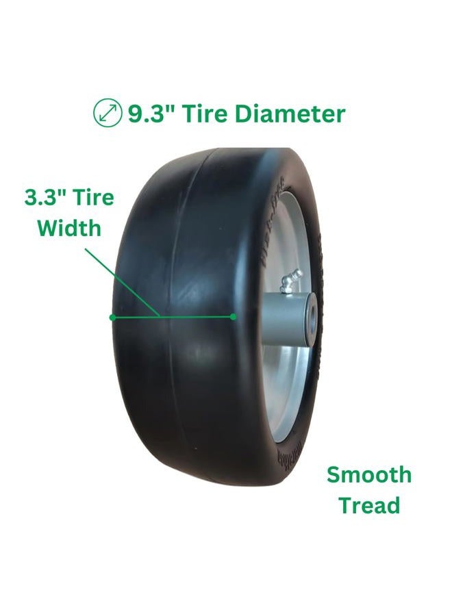 Marathon 01014 9x3.50-4" Flat Free Lawnmower Tire on Wheel, pack of 1, 4" Centered Hub, 3/4" Bushings - Image 5