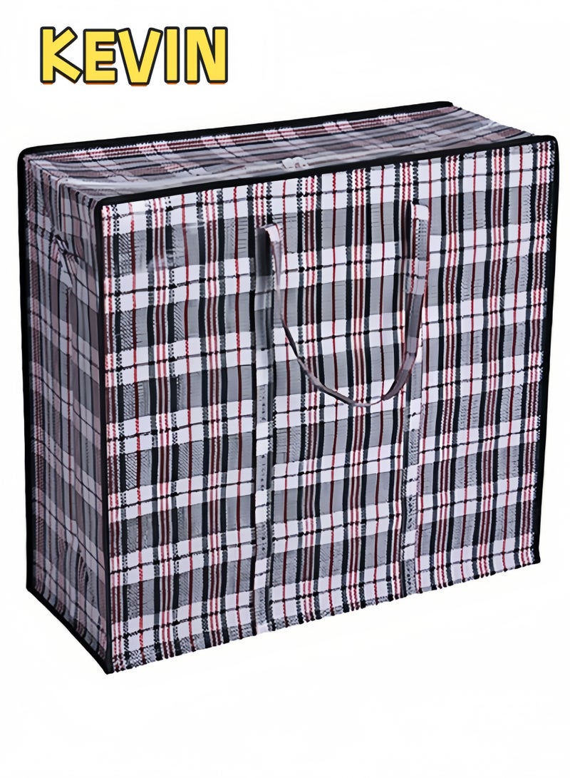 كيفن أكياس تخزين قوية للغسيل - أكياس كبيرة للنقل/التسوق بسحاب ومقابض - حقيبة تخزين بسحاب قابلة لإعادة الاستخدام، حقائب تنظيم كبيرة جدًا من النايلون المتين للأغطية والبطانيات والوسائد والأقمشة - Image 1