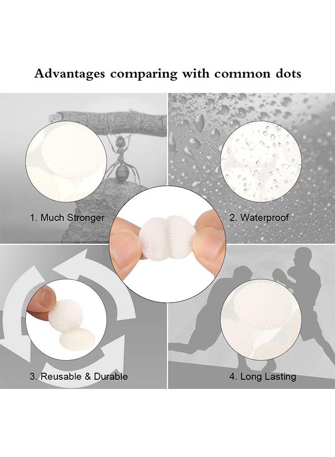 HY Self Adhesive Dots, Tapes Sticky Back Coins Dots with Hook and Loop Velcro Round Pads, 15mm Diameter Strong Waterproof Round Dot, Dots with Adhesive for Home Office School 600Pcs 300 Pairs - Image 3