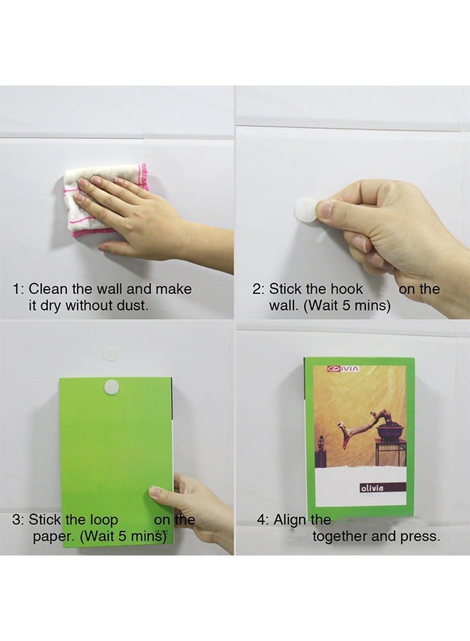 HY Self Adhesive Dots, Tapes Sticky Back Coins Dots with Hook and Loop Velcro Round Pads, 15mm Diameter Strong Waterproof Round Dot, Dots with Adhesive for Home Office School 600Pcs 300 Pairs - Image 4