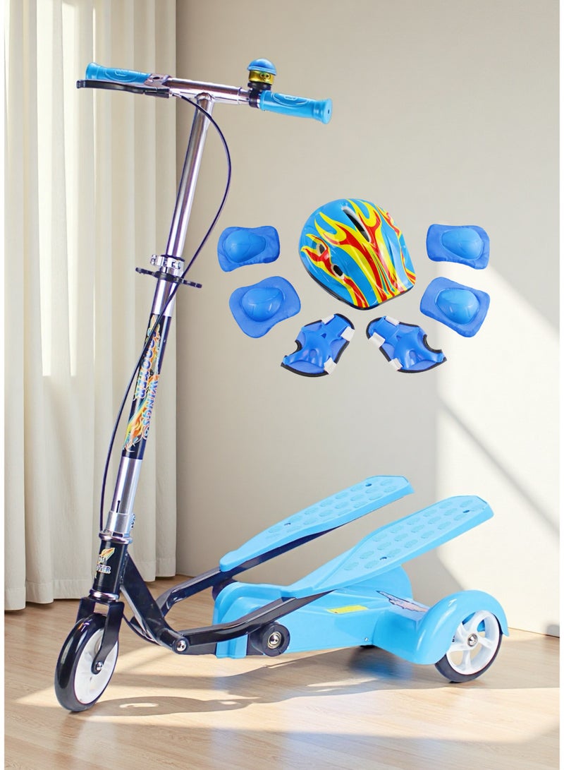 EASY FUTURE Smart Dual - Pedal Scooter with Adjustable & Foldable Handlebar Kids 3 - Wheel Scooter for Boy & Girl Kick Scooter Including Full Protective Gear Set - Image 5