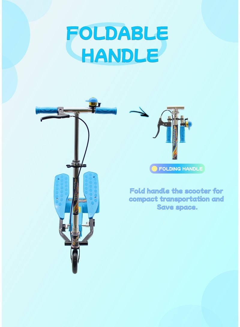 EASY FUTURE Smart Dual - Pedal Scooter with Adjustable & Foldable Handlebar Kids 3 - Wheel Scooter for Boy & Girl Kick Scooter Including Full Protective Gear Set - Image 3