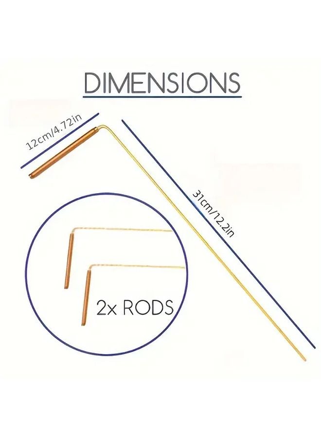 2pcs Two Color Copper Dowsing Rods For Metal Detection Divination And Ghost Hunting Tools - Image 3