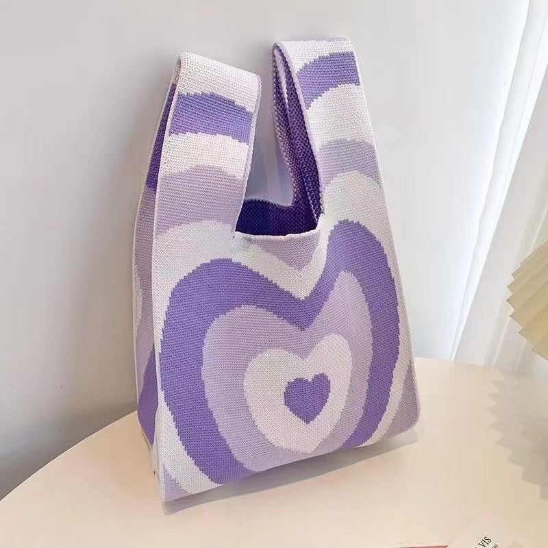 Versatile Handbag Casual Wristlet Gift Wrist Bag Ins Trendy Handbag Women'S Knitted Tote Bag Bucket Bag - Image 1