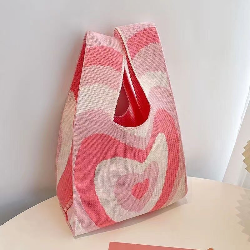 Versatile Handbag Casual Wristlet Gift Wrist Bag Ins Trendy Handbag Women'S Knitted Tote Bag Bucket Bag - Image 4