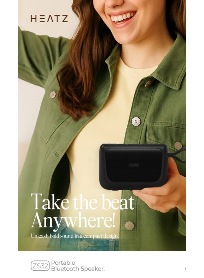 HEATZ Portable Bluetooth Speaker TWS, FM Radio, Wireless Stereo Rechargeable, Lightweight ZS32 - Image 2