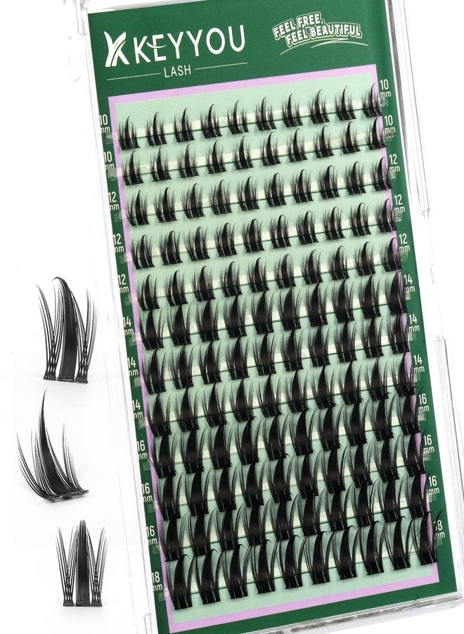 KEYYOU LASH Manga Lashes Clusters Fairy Cluster Eyelash Extensions Wispy False Eyelashes Natural Lash Clusters Individual Lashes Fake Eyelashes D Curl Extension with Spikes(F02,10-18mm) - Image 1