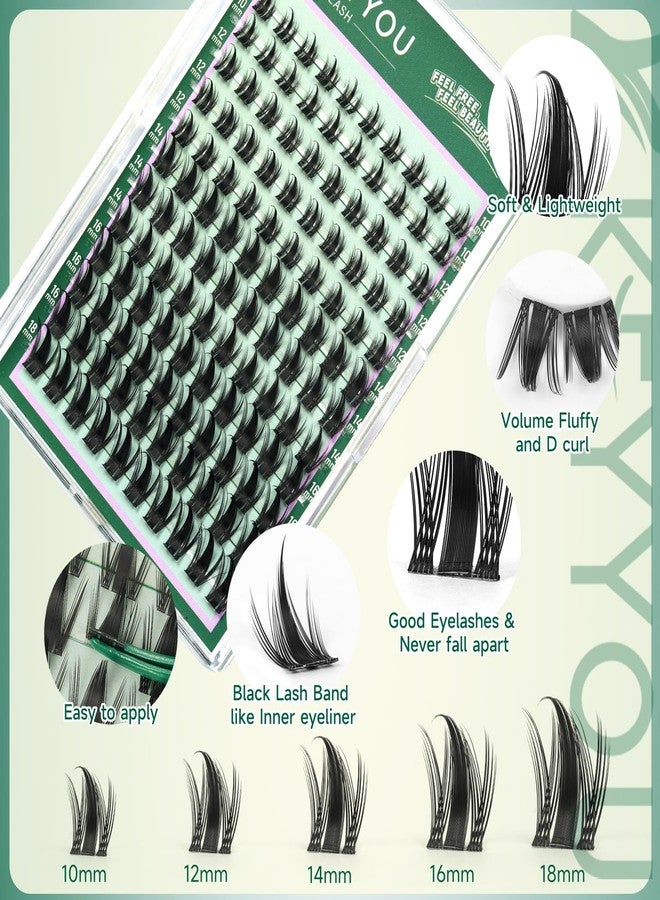 KEYYOU LASH Manga Lashes Clusters Fairy Cluster Eyelash Extensions Wispy False Eyelashes Natural Lash Clusters Individual Lashes Fake Eyelashes D Curl Extension with Spikes(F02,10-18mm) - Image 4