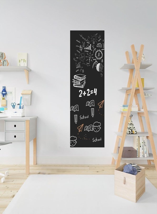 Yanustuti Black Chalkboard Wall Sticker 45 x 200 cm | Self-Adhesive Removable Vinyl Writing Sticker with 5 Chalks | Reusable Chalkboard Decal for Home, School, Office, Kitchen, Kids Room - Image 3