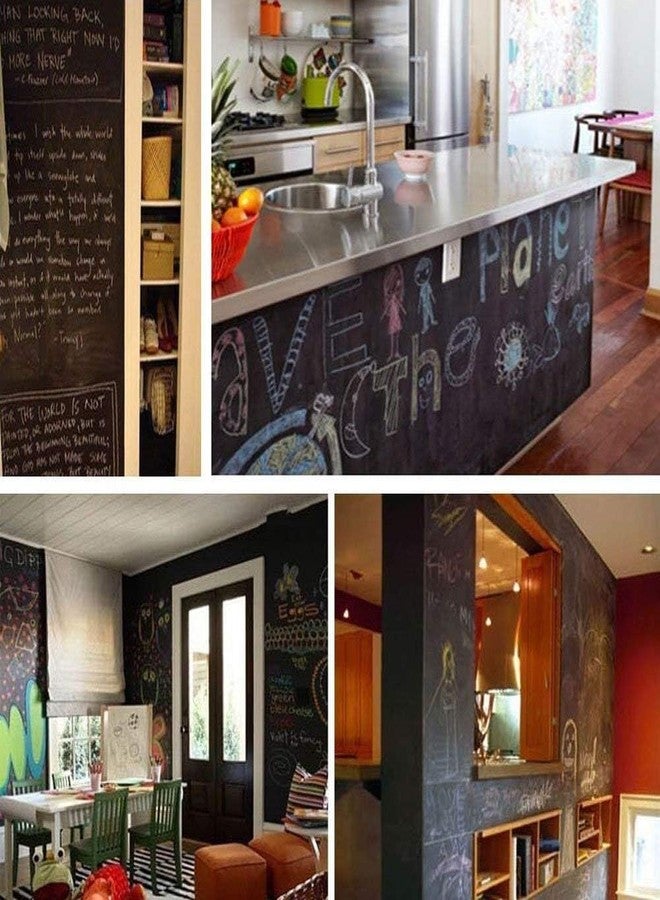 Yanustuti Black Chalkboard Wall Sticker 45 x 200 cm | Self-Adhesive Removable Vinyl Writing Sticker with 5 Chalks | Reusable Chalkboard Decal for Home, School, Office, Kitchen, Kids Room - Image 5