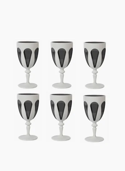 باتشي ميلانو Aqua Bi Color Acrylic Juice Glass Black and White