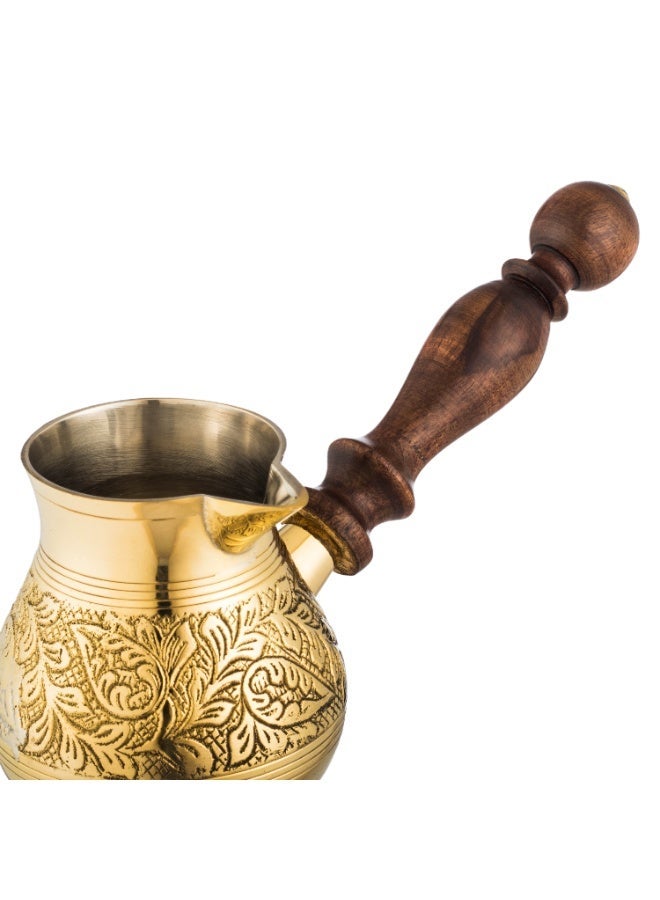Dania Indian gold-plated copper coffee pot - Oval Turkish coffee pot, Gold Polish, 9 cm (makes 2 cups) - Image 3