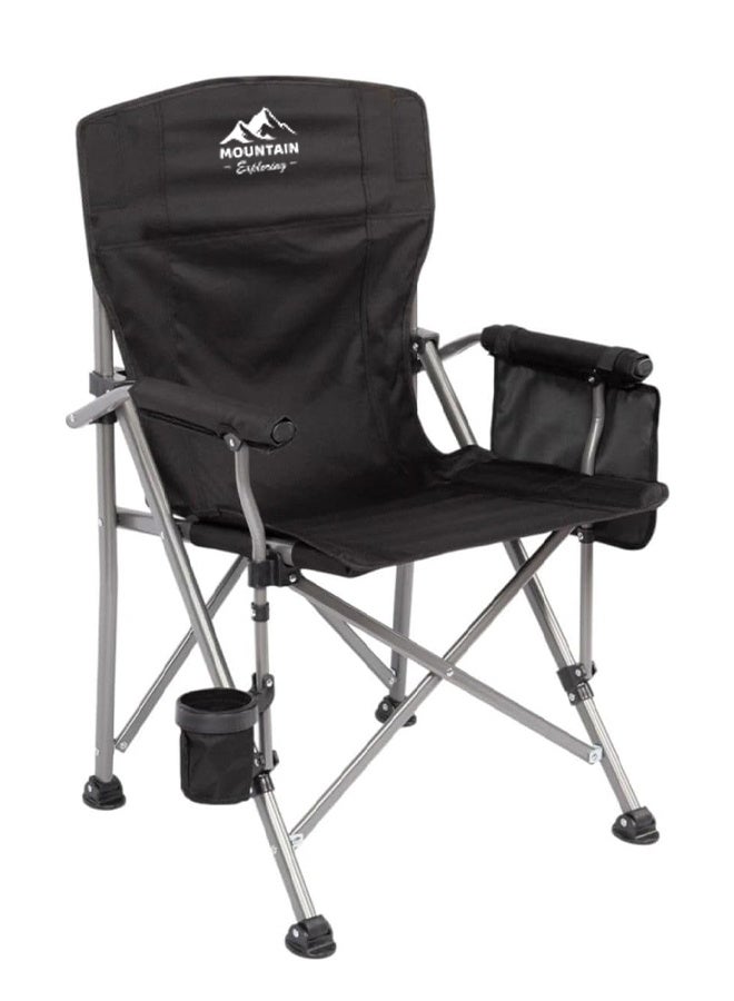 MOUNTAIN EXPLORING Camping Chair, Foldable Outdoor Travel Chair with Cup Holder & Storage Pocket, Supports up to 150KG, Ideal for Camping, Picnics, Fishing, Beach and More - Image 3