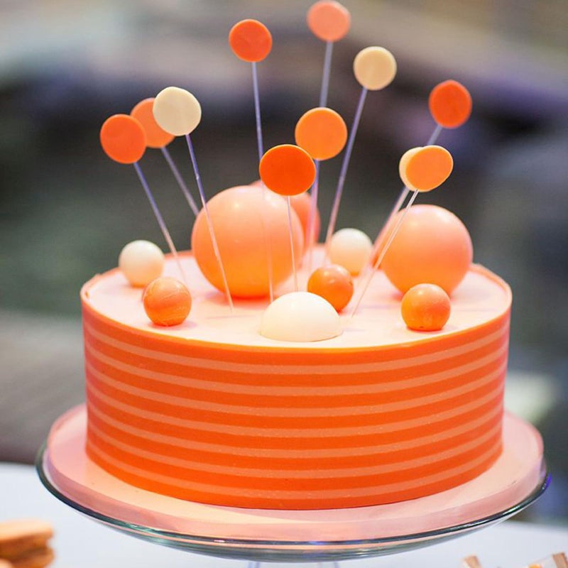 ASTARON 20 Pcs Ball Cake Topper Decorations Mini Balloons Cake Topper Sticks Orange Balls Cake Picks Cake Topper Balls Cake Decorations for Wedding Birthday Cake Decorations - Image 4