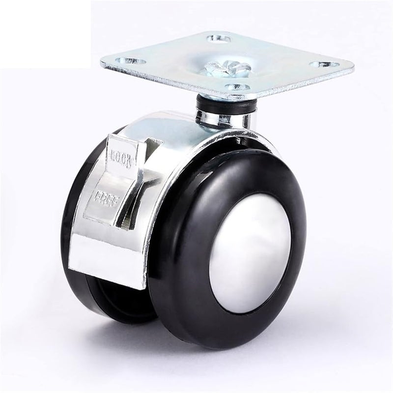 Heavy Duty M8 Alloy Swivel Caster Wheels 2 Inch Chair Furniture Castor With Rubber Brake 4Pcs - Image 4