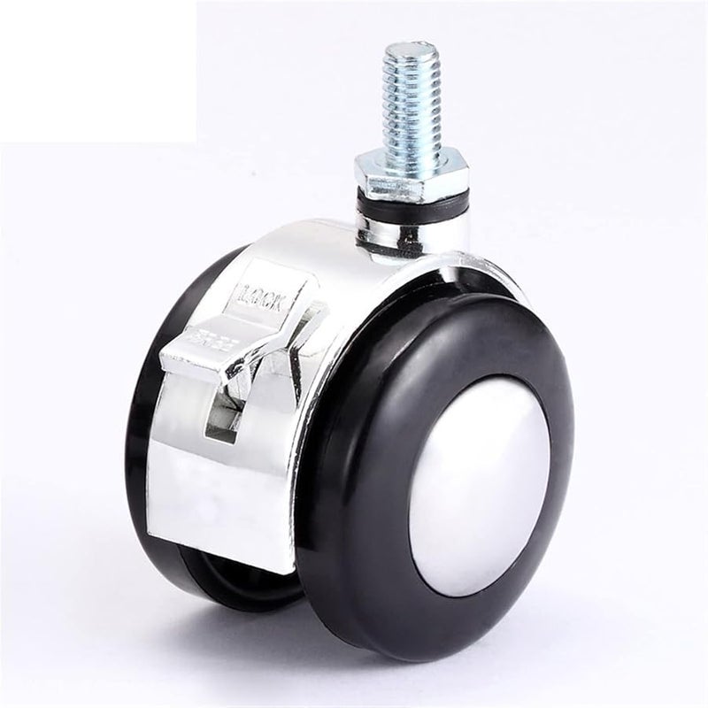 Heavy Duty M8 Alloy Swivel Caster Wheels 2 Inch Chair Furniture Castor With Rubber Brake 4Pcs - Image 5