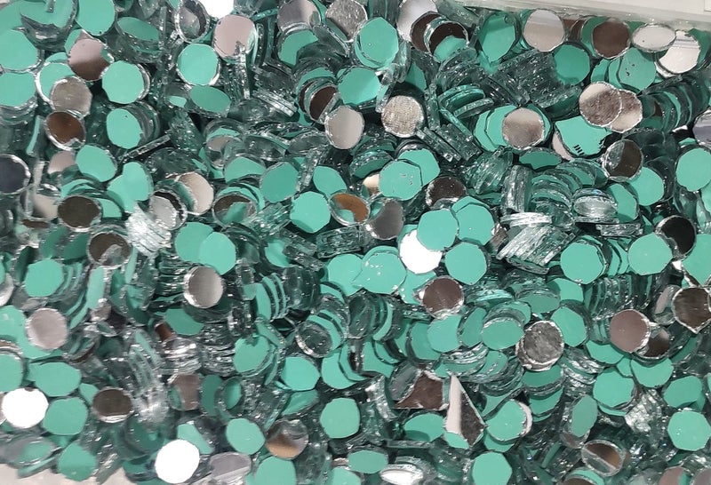OMX Front Mirror Back Green Round Glass Beads for Decoration Art (8mm) - 500 Pcs - Image 4