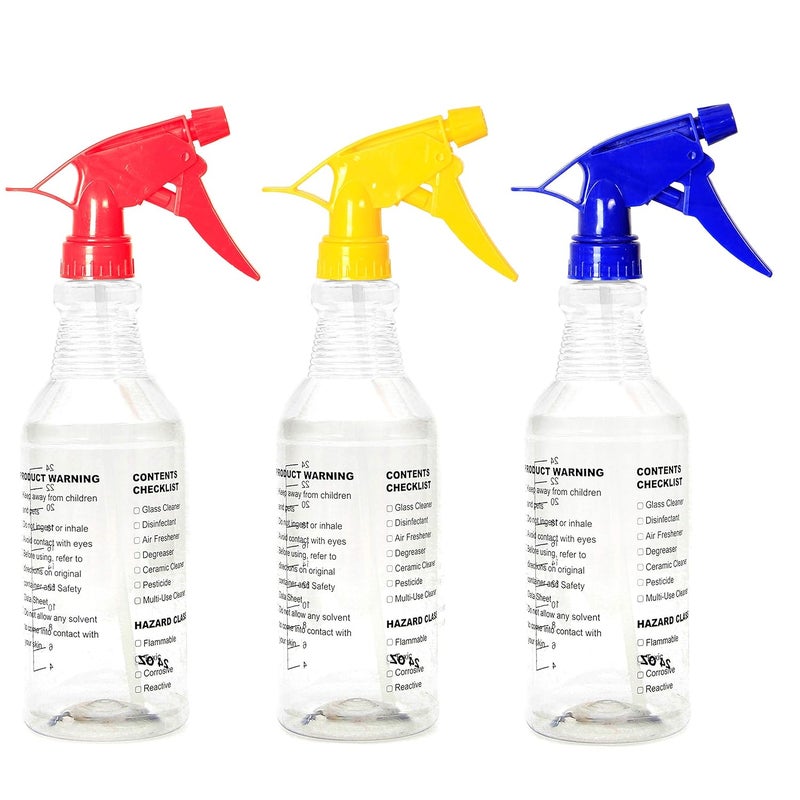 Youngever 3 Pack Empty Spray Bottles, Spray Bottles for Cleaning Solutions (24 Ounce)