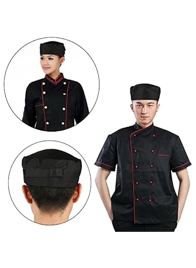 Generic - Black Chefs Hat with Breathable Mesh Top, Adjustable Chefs Cap for Women Men Kithchen Caps Sushi Chef Hat Professional Chef Hat 7 1/8 - Image 1