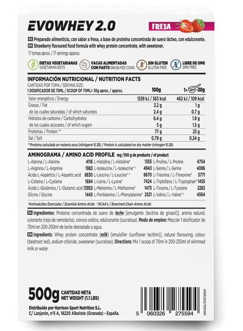 HSN Evowhey Protein 2.0 500g Strawberry - Image 2