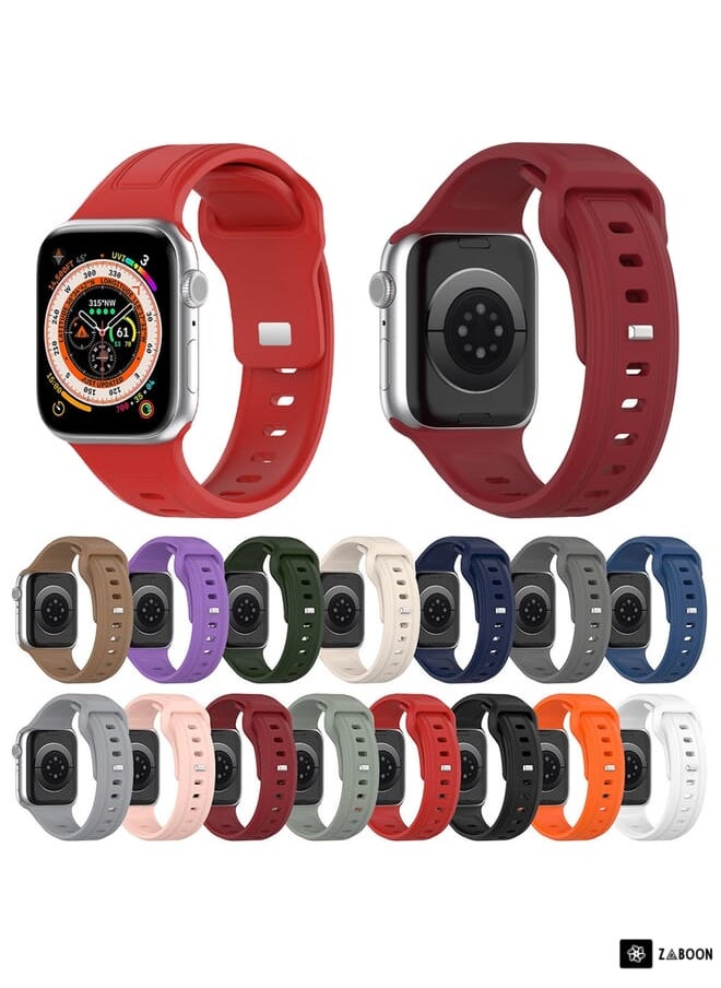 Zaboon - Apple Watch Ultra 49mm Square Buckle Silicone Watch Band - Image 1
