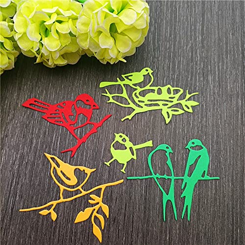 NVZBL 6pcs Birds Nest Animal Cutting Dies, Leaves Tree Branch Die Cuts Metal Embossing Stencils Template Mould for Card Scrapbooking and DIY Craft Album Paper Card Decor - Image 5